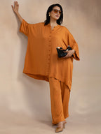 Women Rust Modal Oversized Shirt