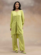 Women Lime Green Kurta Co-Ord Set