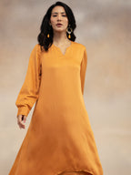 Women Rust Solid Modal Layered Maxi Dress