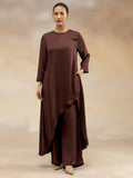 Women Brown Modal Asymmetric-Cut Kurta