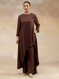 Women Brown Modal Asymmetric-Cut Kurta Set