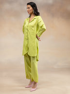 Women Lime Green Solid Kurta