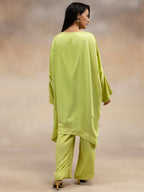 Women Lime Green Kaftan-Style Kurta & Palazzos Co-ord Set