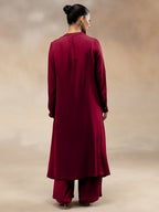 Women Magenta Modal Button-Down Kurta Set