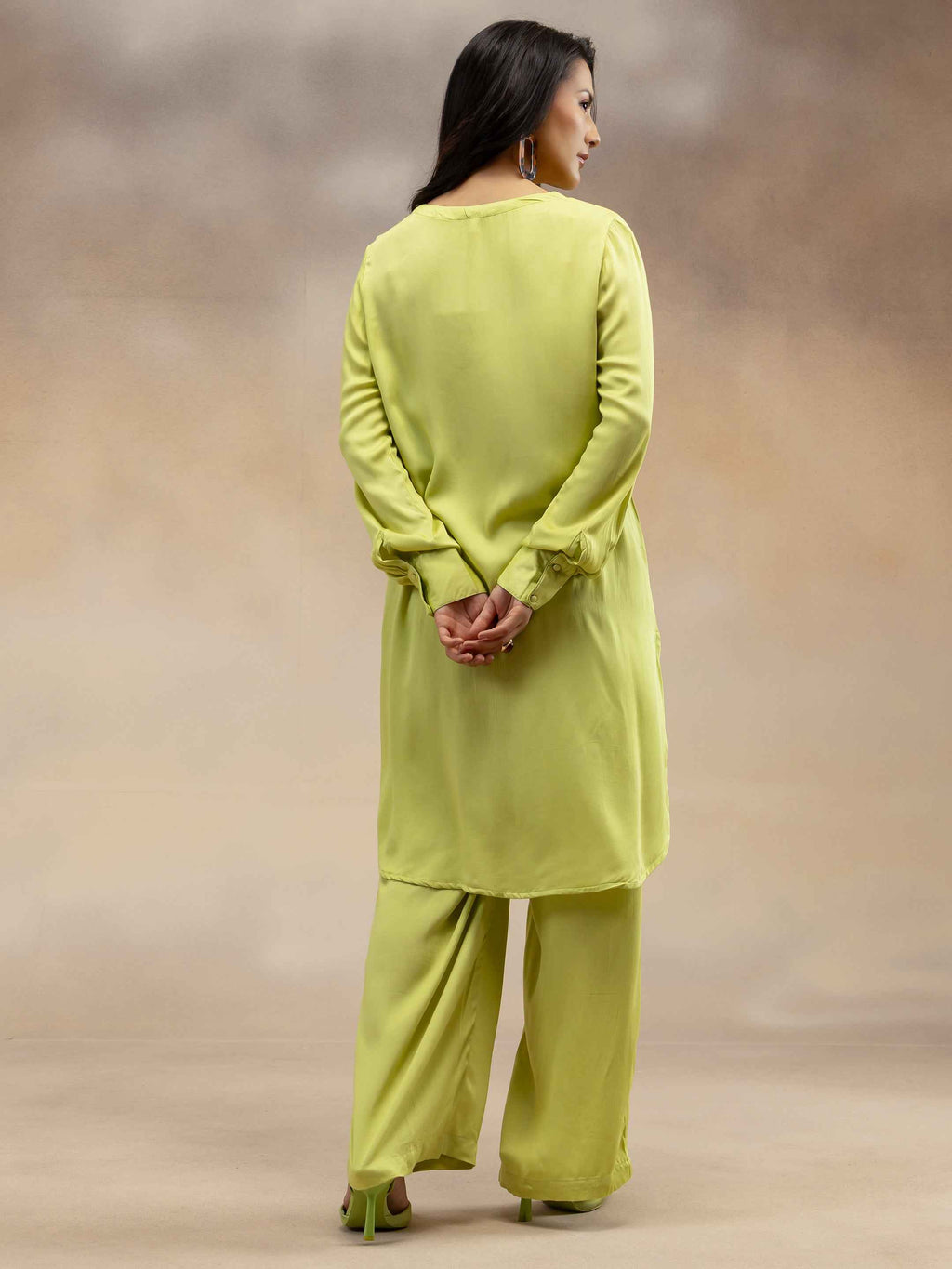 Women Lime Green Kurta Co-Ord Set