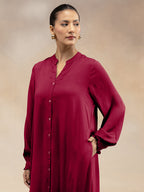 Women Magenta Modal Button-Down Kurta