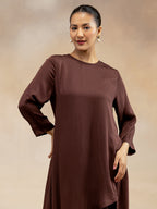Women Brown Modal Asymmetric-Cut Kurta