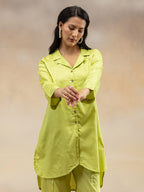 Women Lime Green Solid Kurta