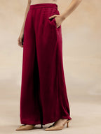 Women Magenta Modal Button-Down Kurta Set