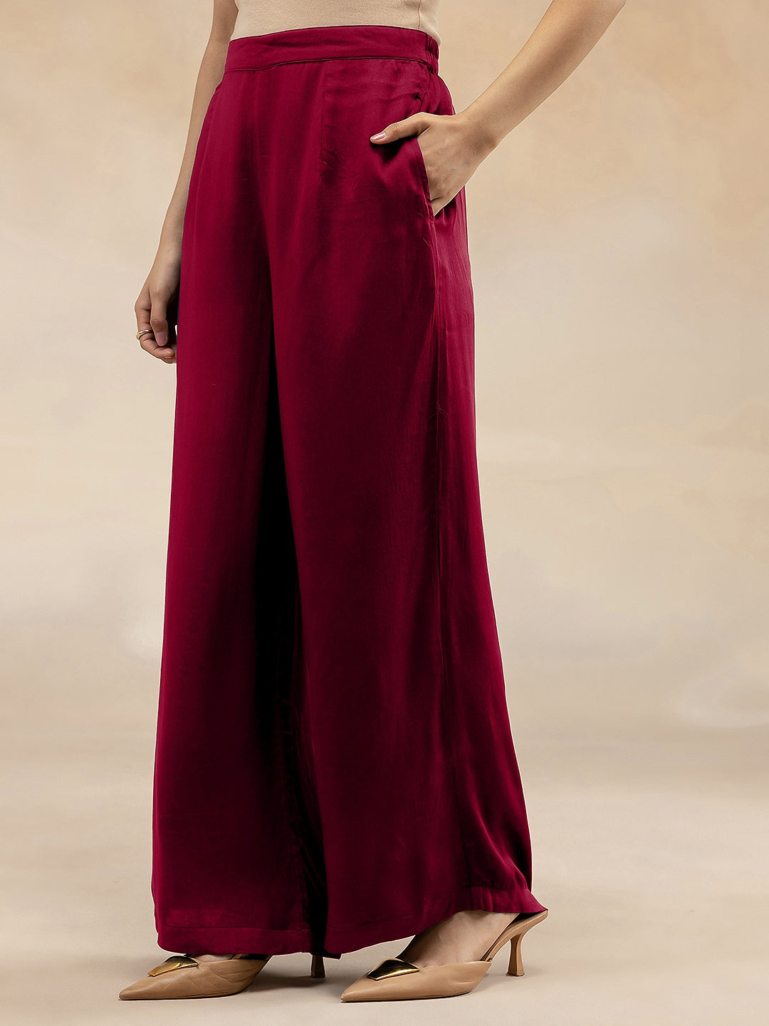 Women Magenta Modal Button-Down Kurta Set