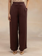 Women Brown Modal Shirt-Style Kurta Set