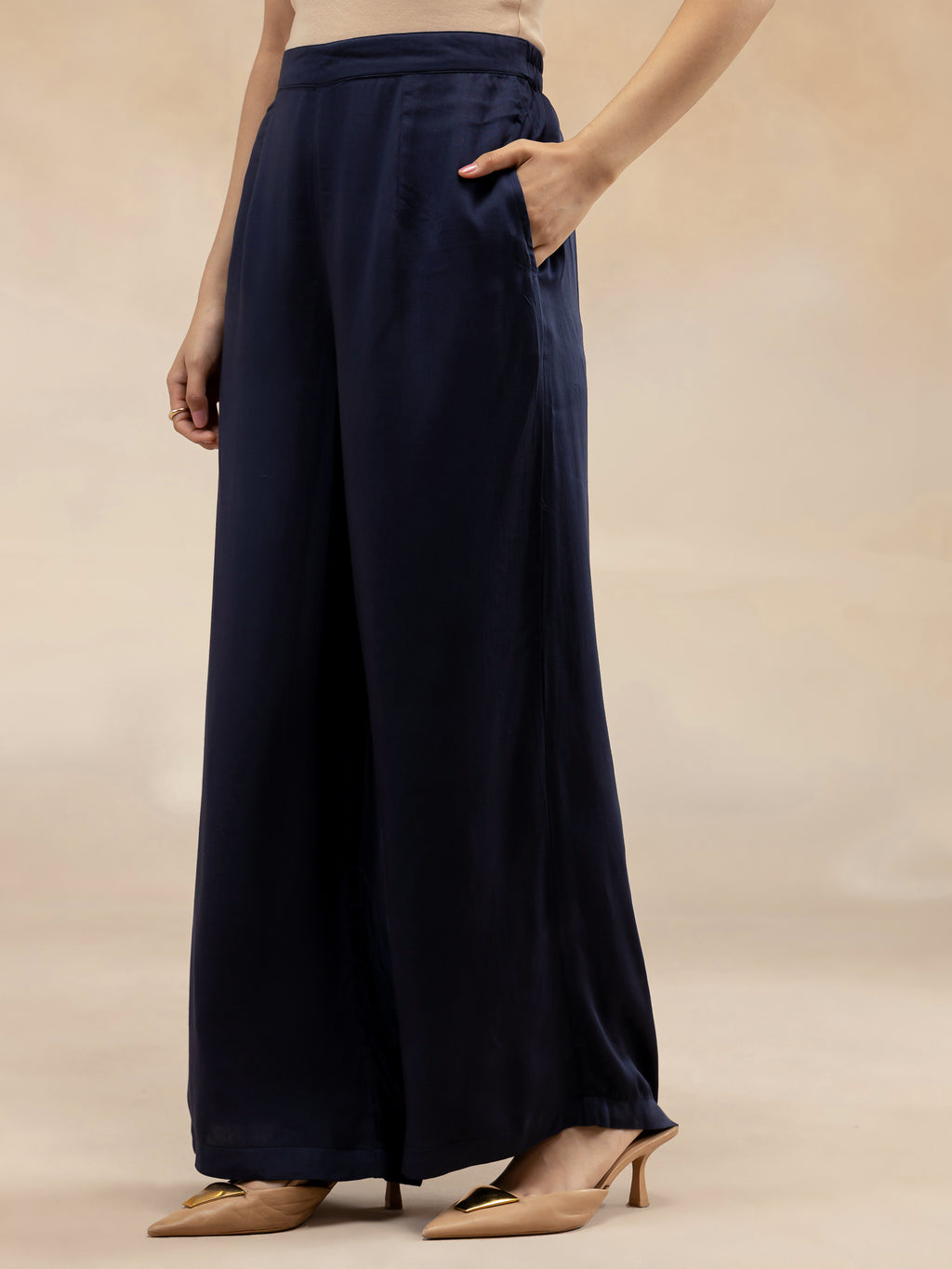 Women Navy Modal Button-Down Kurta Set
