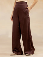 Women Brown Modal Asymmetric-Cut Kurta Set