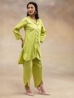 Women Lime Green Solid Kurta