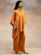 Women Rust Modal Oversized Shirt Co-Ord Set