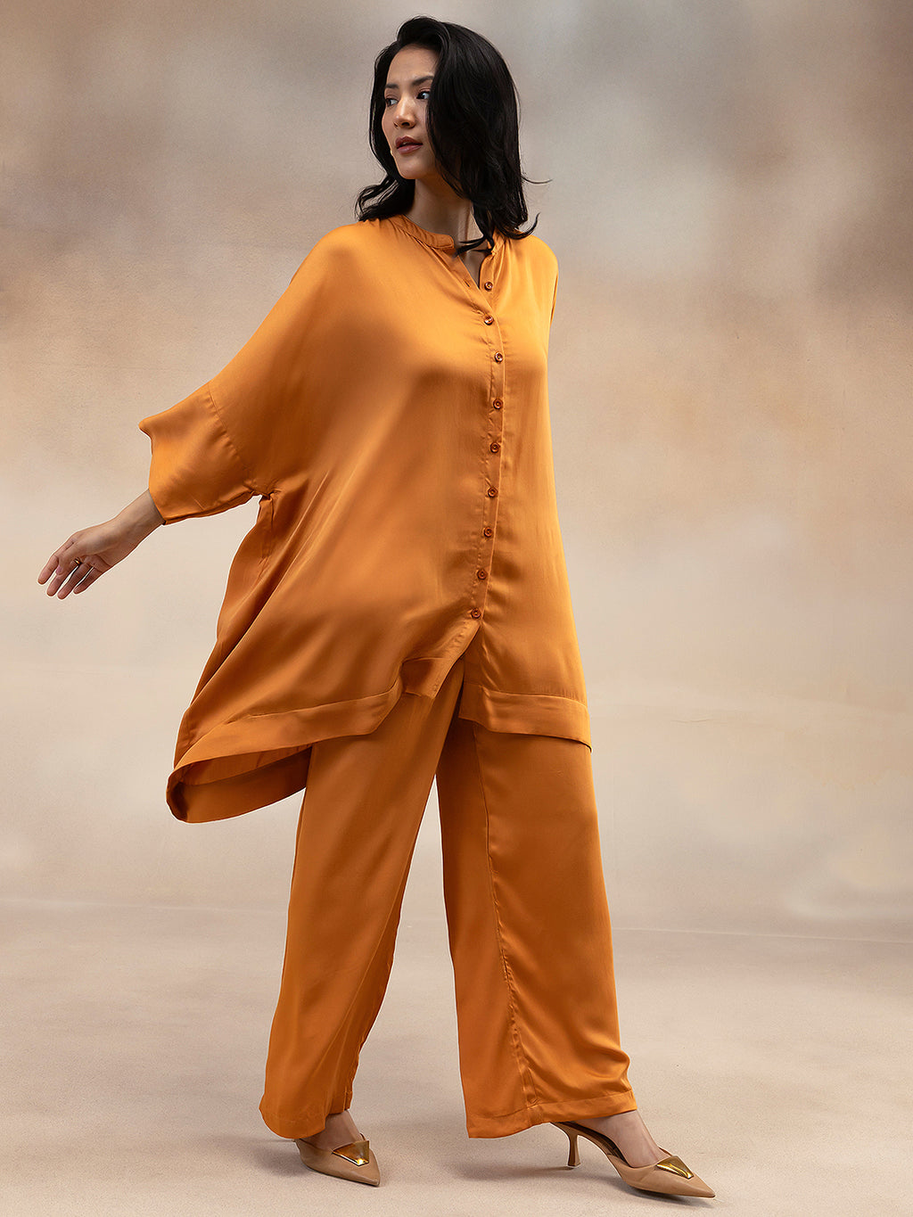 Women Rust Modal Oversized Shirt