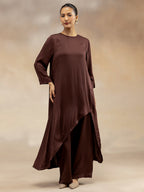 Women Brown Modal Asymmetric-Cut Kurta