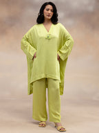 Women Lime Green Kaftan-Style Kurta