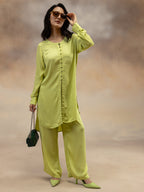 Women Lime Green Kurta Co-Ord Set