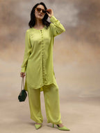 Women Lime Green Kurta Co-Ord Set